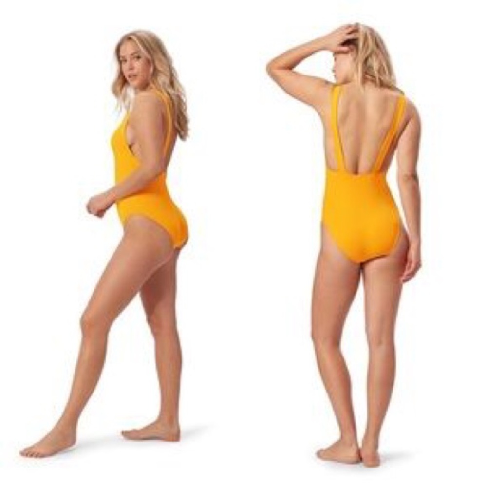 Andie Swim Montauk one piece in Tumeric XS
